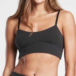 Athleta SMALL Well Rested Ribbed Sleep Bra - Black